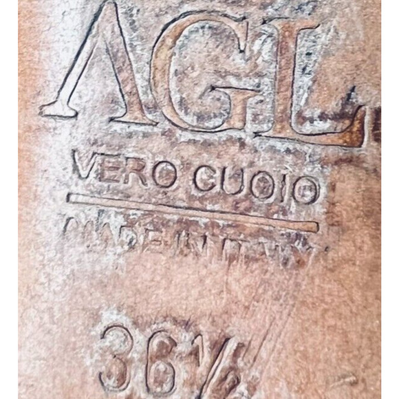 AGL Shoes Womens 36.5 US 6.5 Brown Black Ballet Flats Cap Toe Buckle Monika - Picture 11 of 12